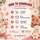 1200+ Amigurumi Crochet Patterns PDF Bundle – Animals, Dolls, Baby & More