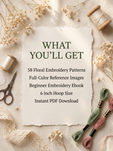 58 Floral Embroidery Patterns — Printable PDF Mega Bundle