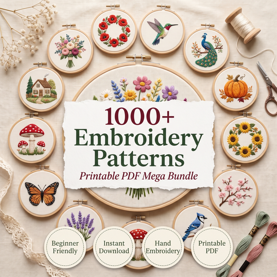 1000+ Embroidery Patterns — The Complete PDF Mega Bundle