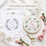 130 Monogram Embroidery Patterns — Floral Alphabet PDF Bundle