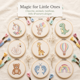 66 Kids Embroidery Patterns — Nursery PDF Bundle with DMC Charts